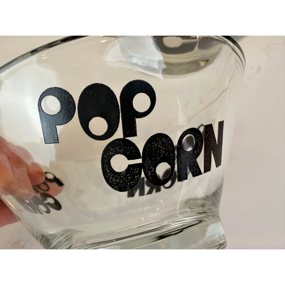 Vintage 1970s‎ Wheaton Glass Popcorn Bowl and Four Individual Bowls